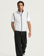 Romimi Reverso Gilet in Cream, reversible side, worn