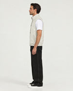 Romimi Reverso Gilet in Cream, side view, worn