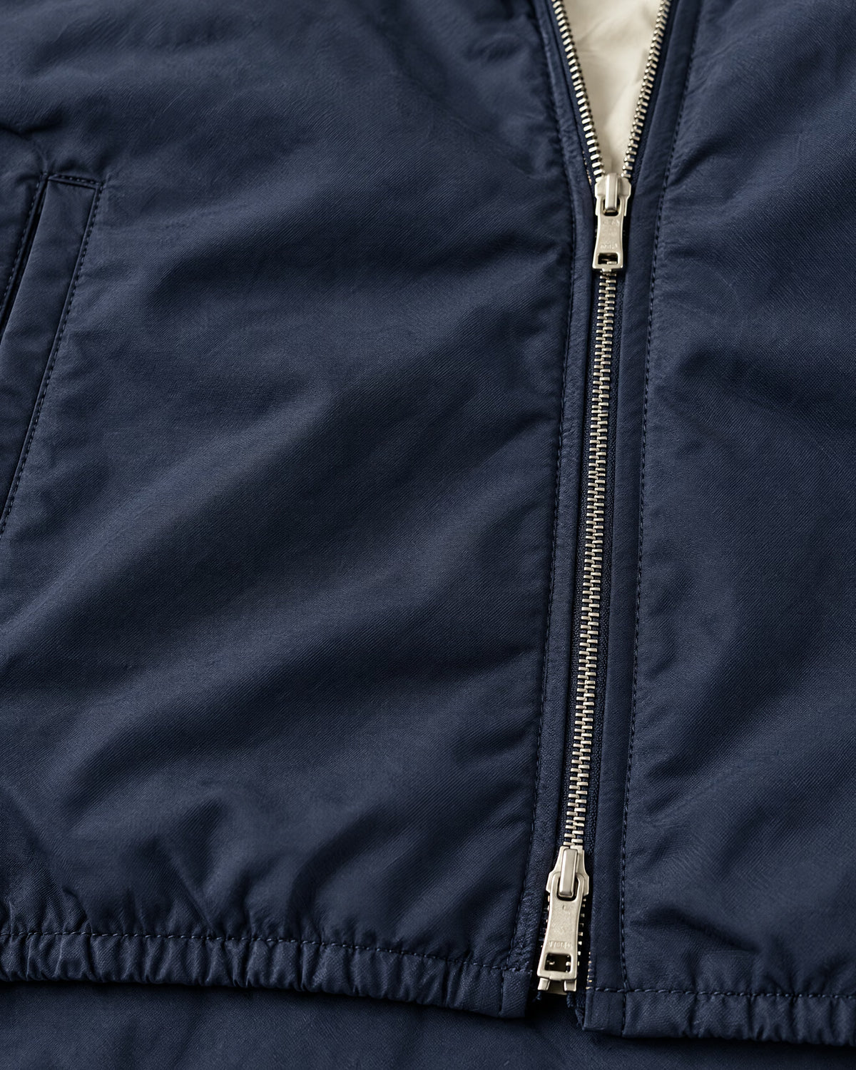 Romimi Reverso Gilet in Navy, fabric close-up