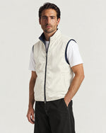 Romimi Reverso Gilet in Navy, reversible side, worn