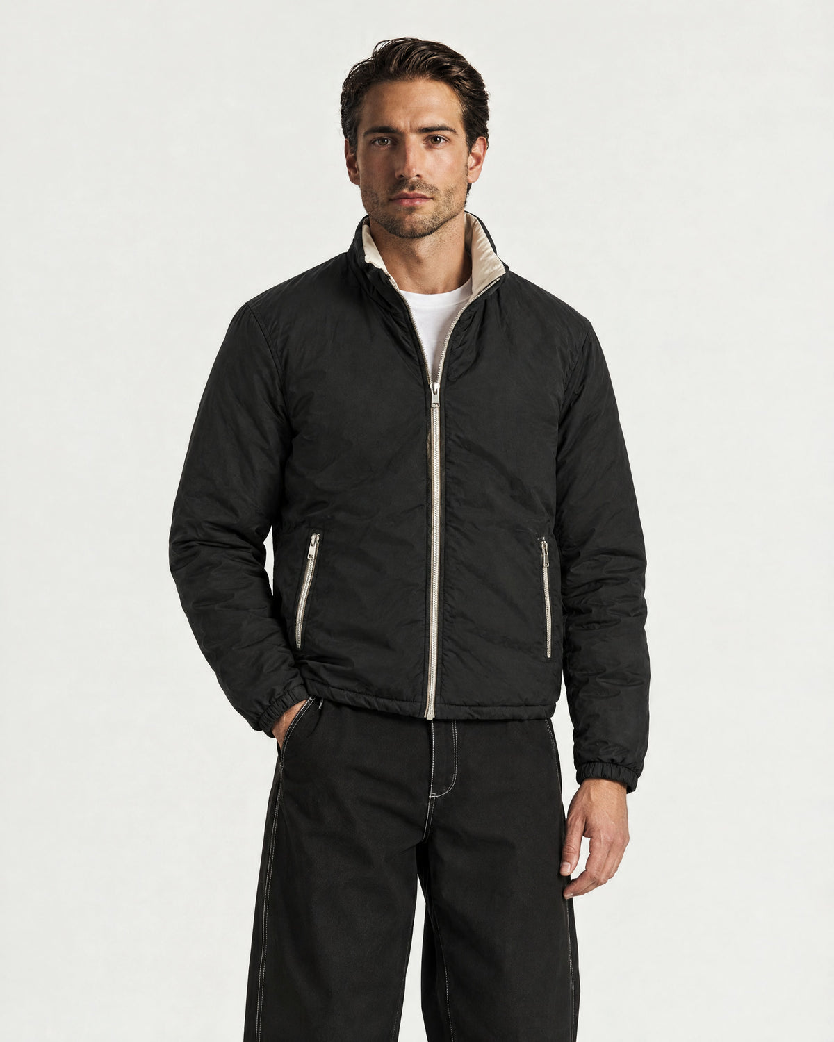 Romimi Reverso Jacket in Black, worn