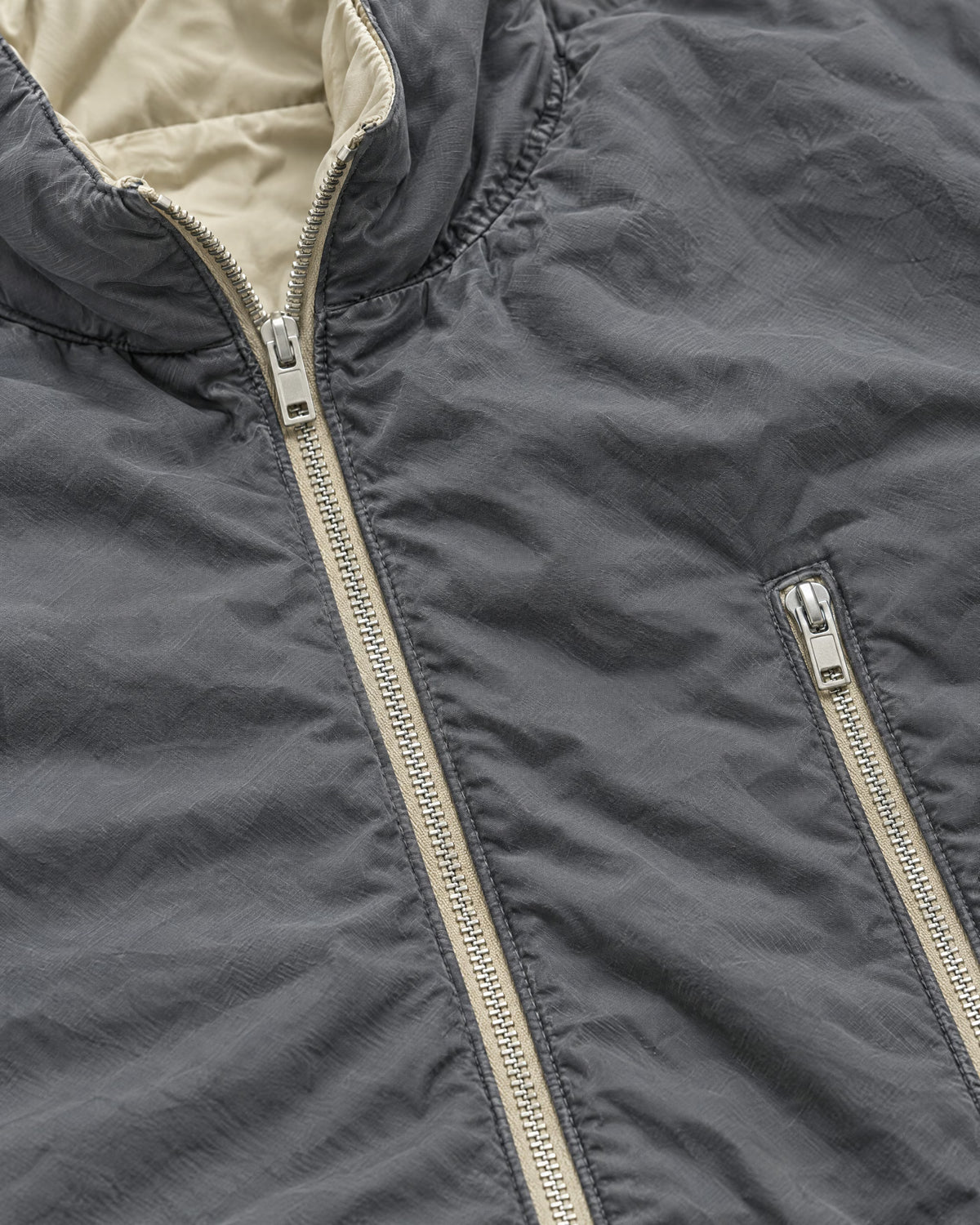 Romimi Reverso Jacket in Grey, fabric close-up
