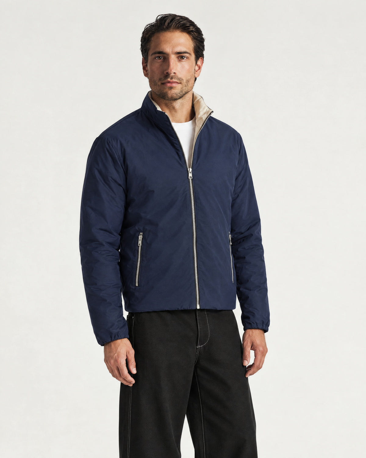 Romimi Reverso Jacket in Navy, worn