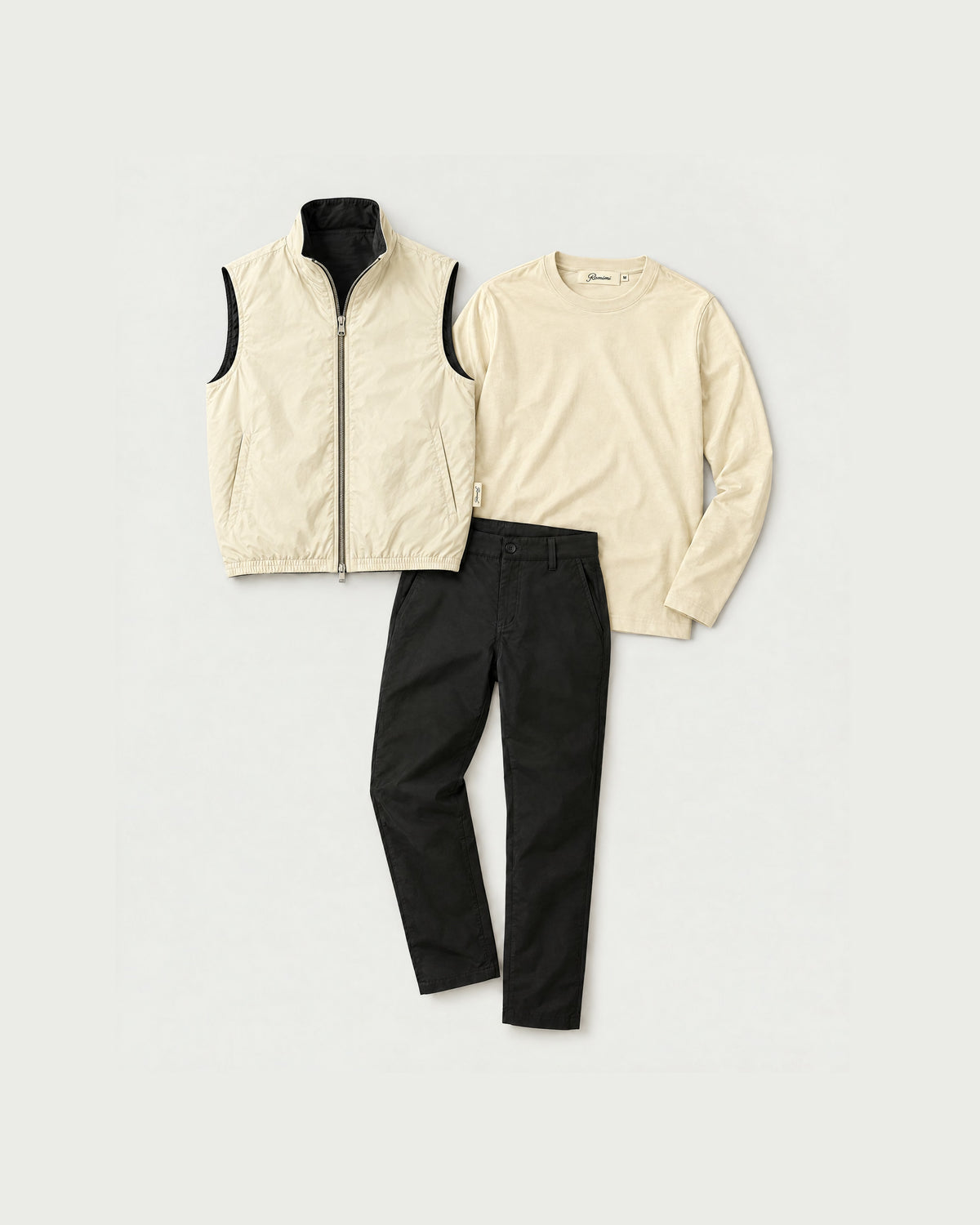 Romimi Reverso Set in Black / Cream, reversible side