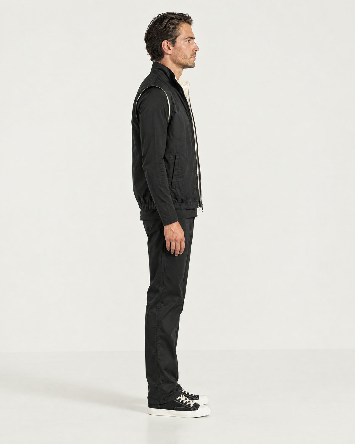 Romimi Reverso Set in Black, side view, worn