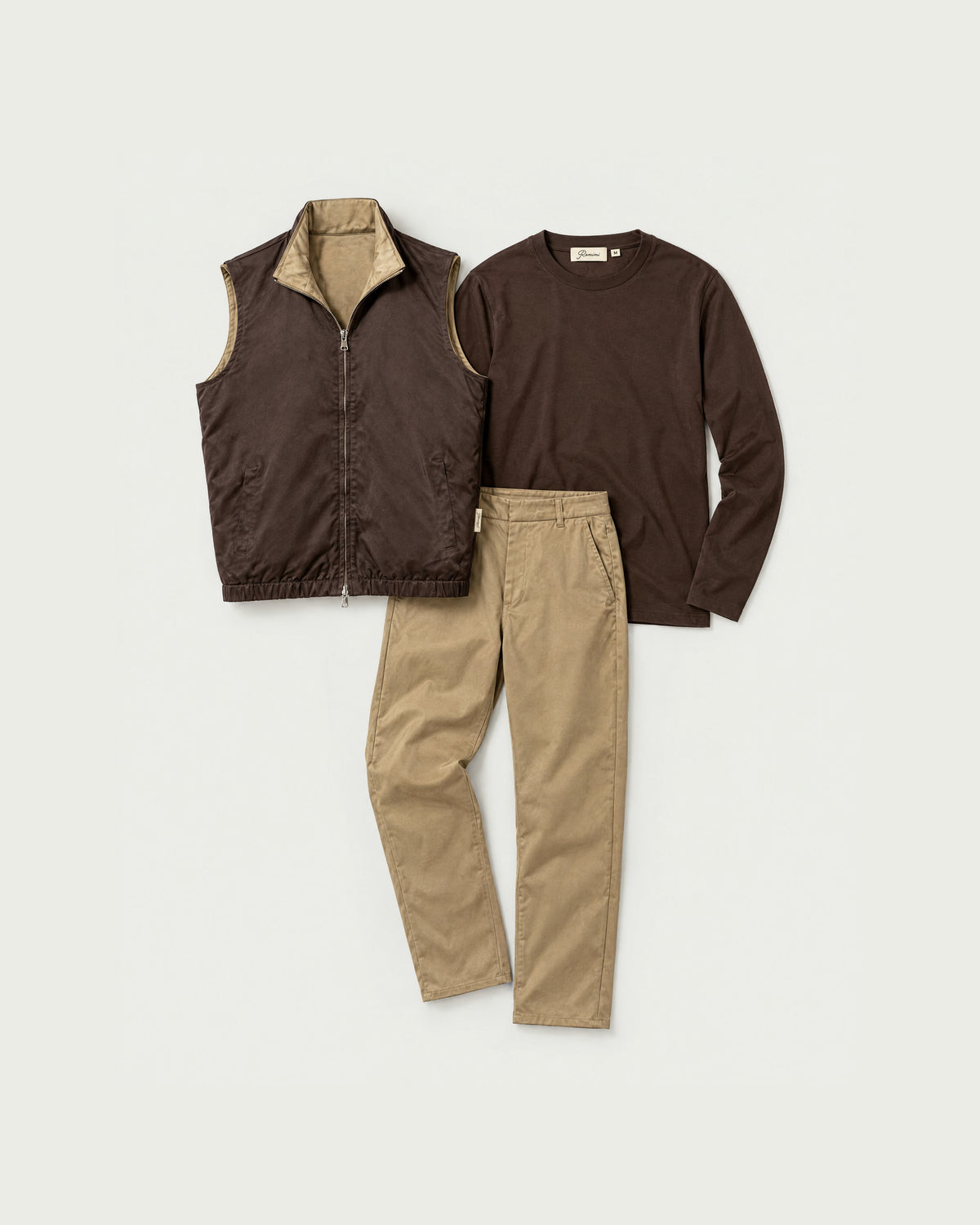 Romimi Reverso Set in Brown / Camel, front view