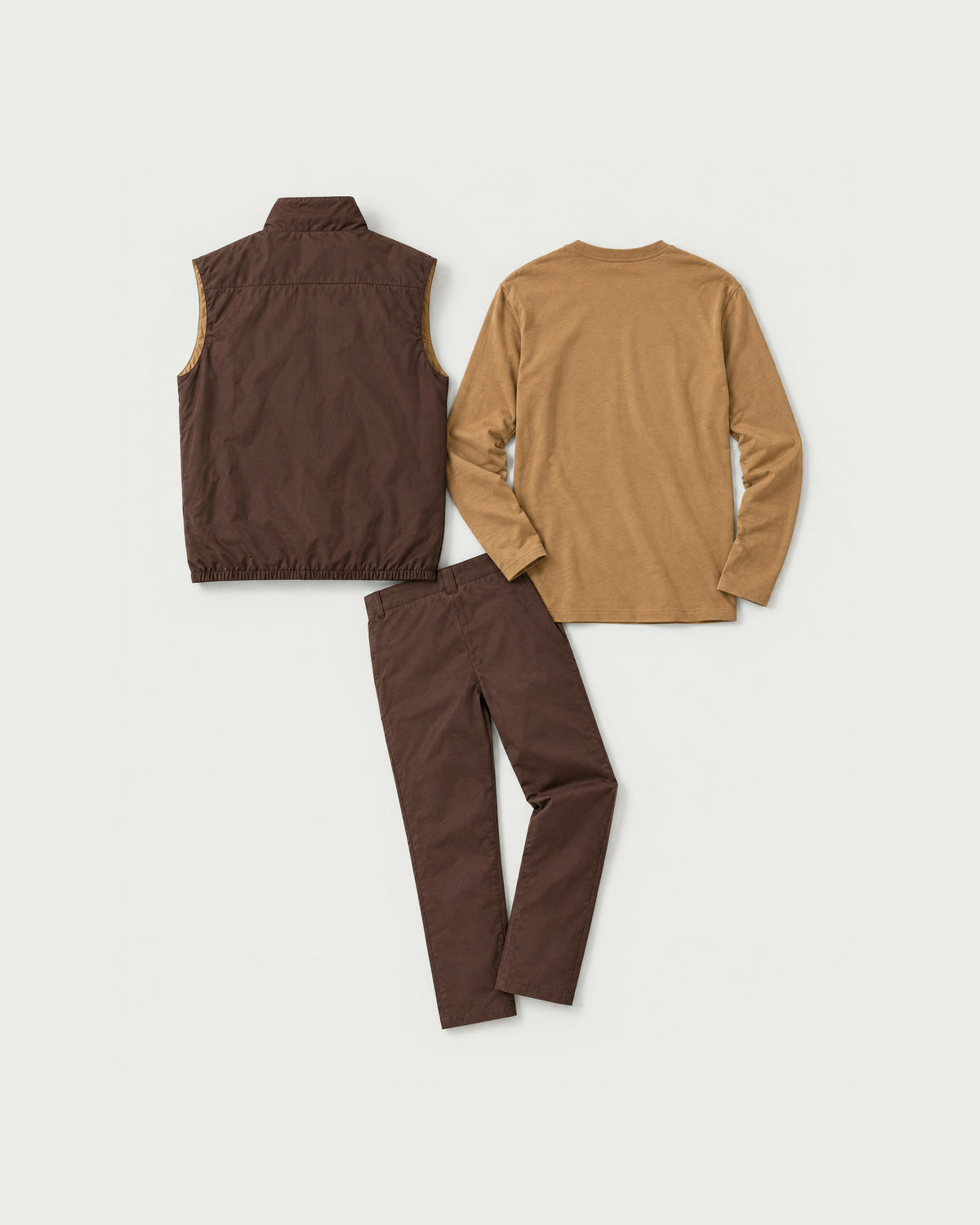 Romimi Reverso Set in Brown / Camel Tee, back view