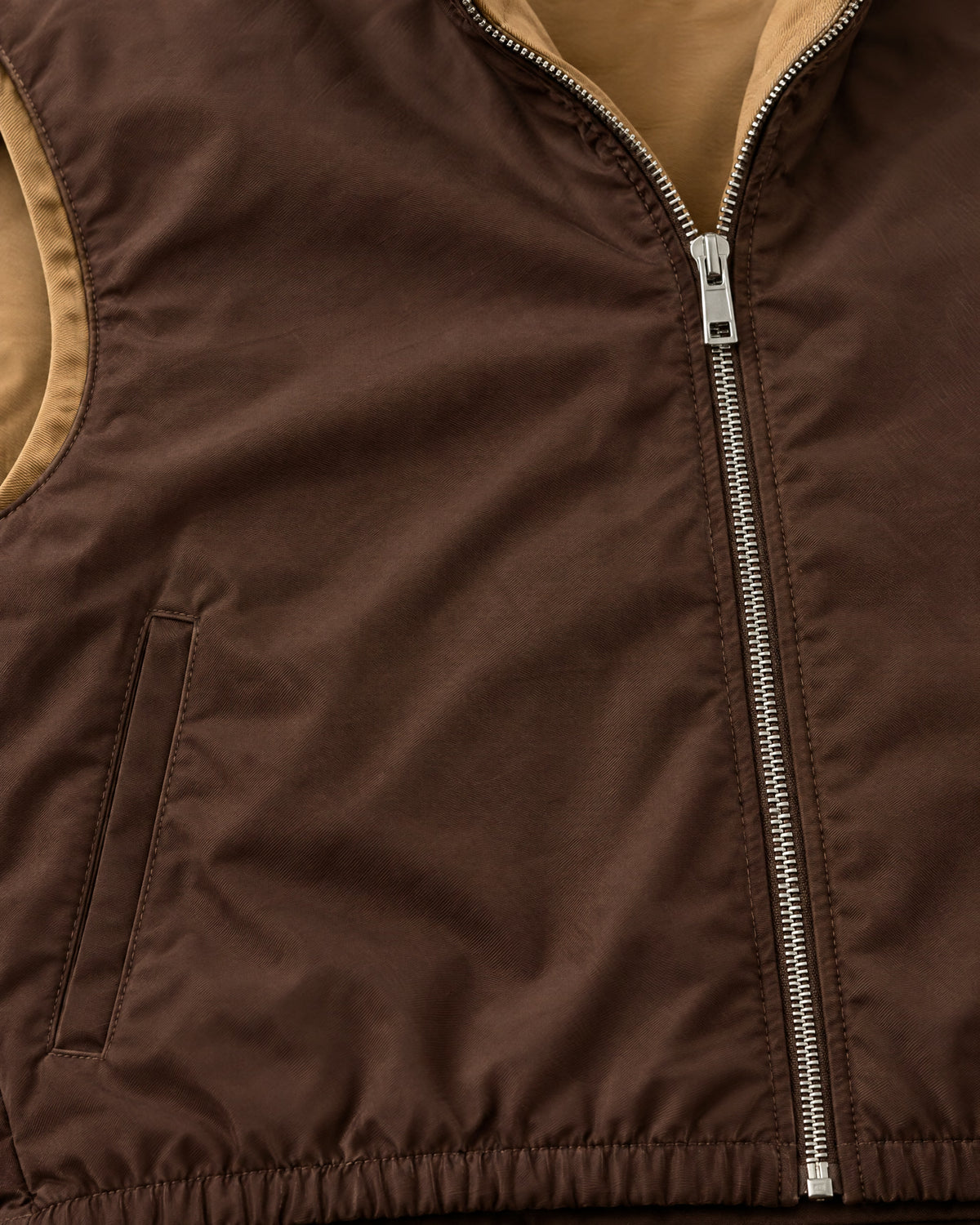 Romimi Reverso Set in Brown / Camel Tee, fabric close-up
