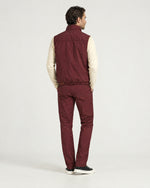 Romimi Reverso Set in Burgundy / Cream, back view, worn