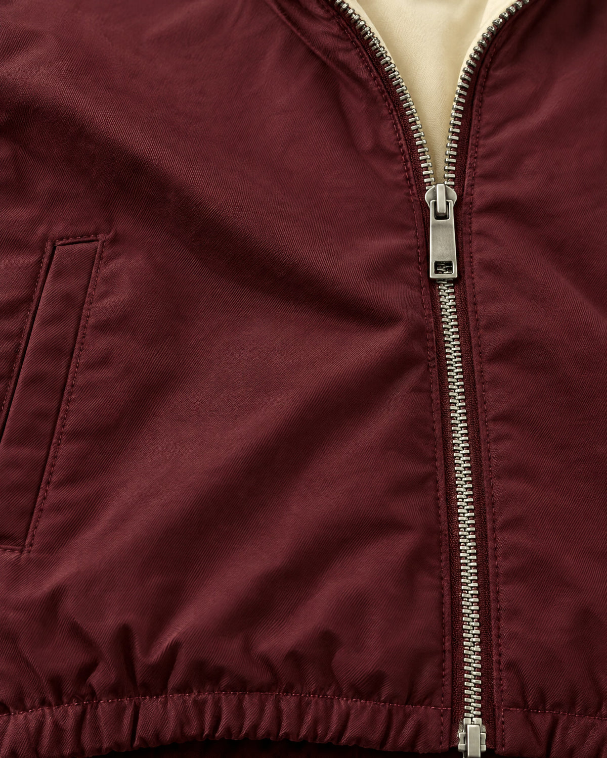 Romimi Reverso Set in Burgundy / Cream, fabric close-up