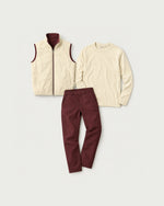 Romimi Reverso Set in Burgundy / Cream, reversible side