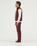 Romimi Reverso Set in Burgundy / Cream, side view, worn