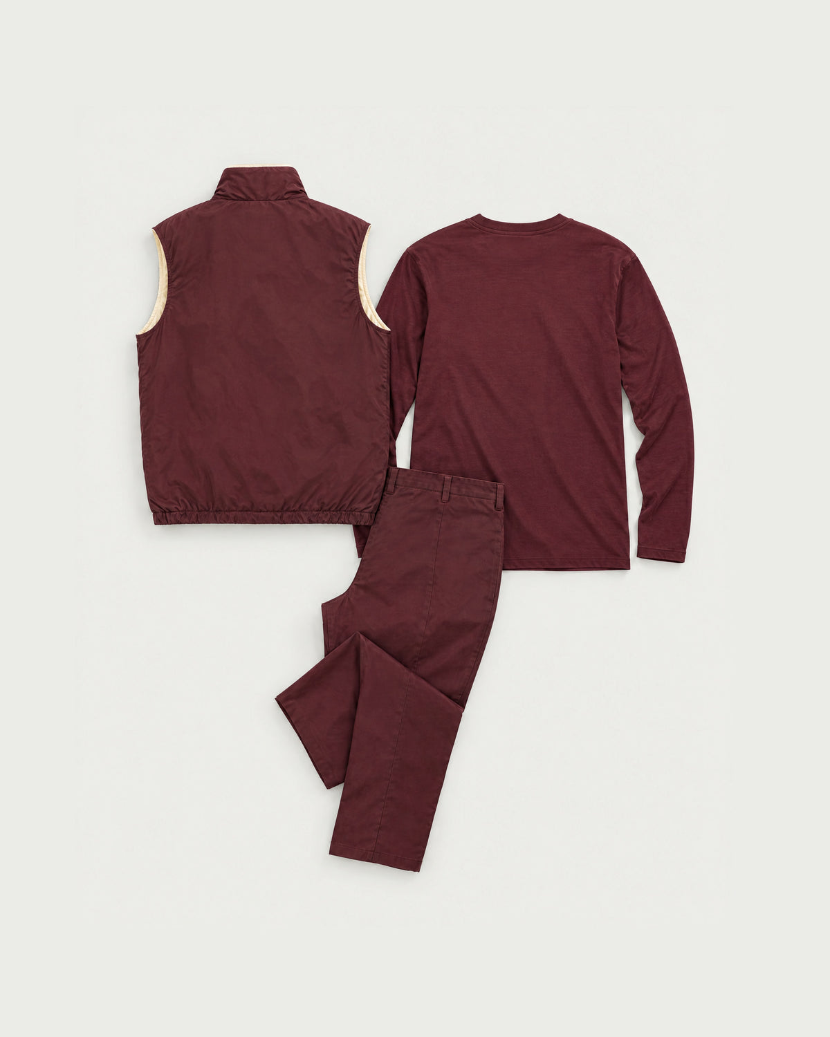 Romimi Reverso Set in Burgundy, back view