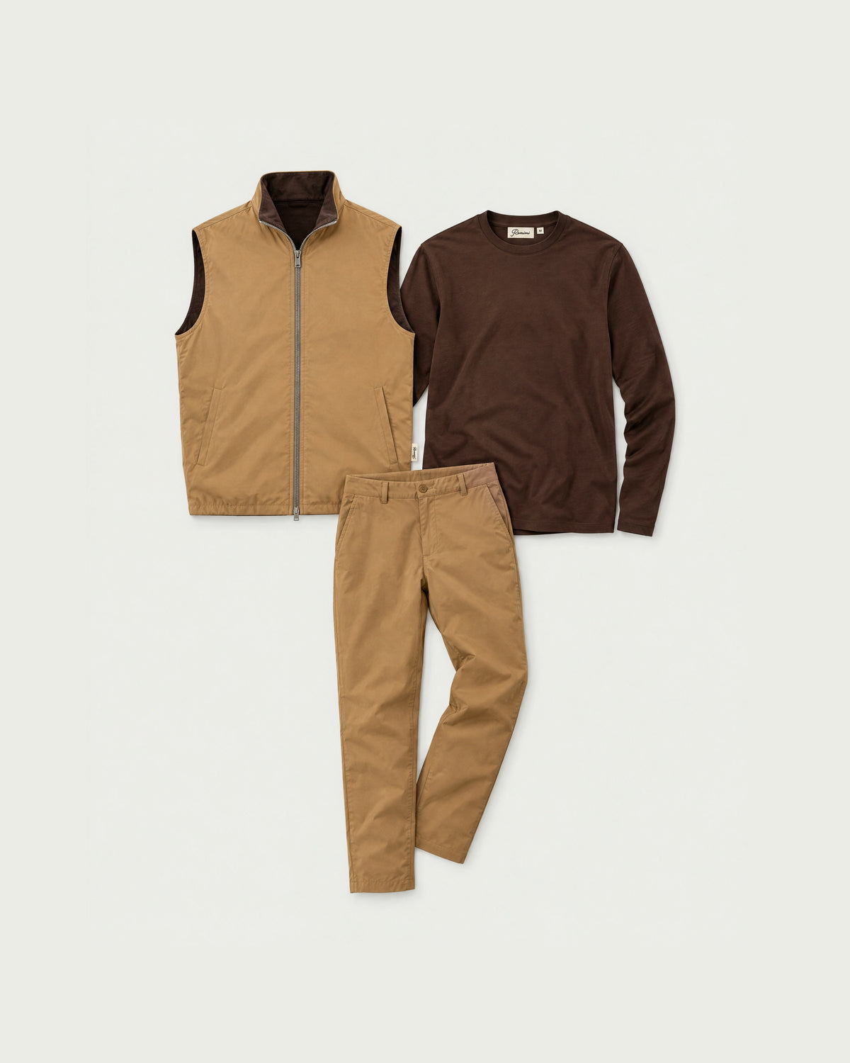 Romimi Reverso Set in Camel / Brown, front view