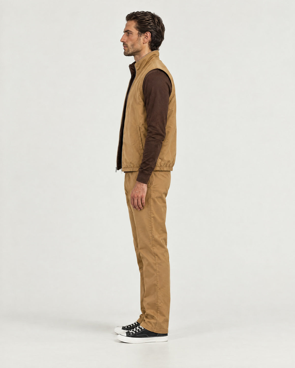 Romimi Reverso Set in Camel / Brown, side view, worn