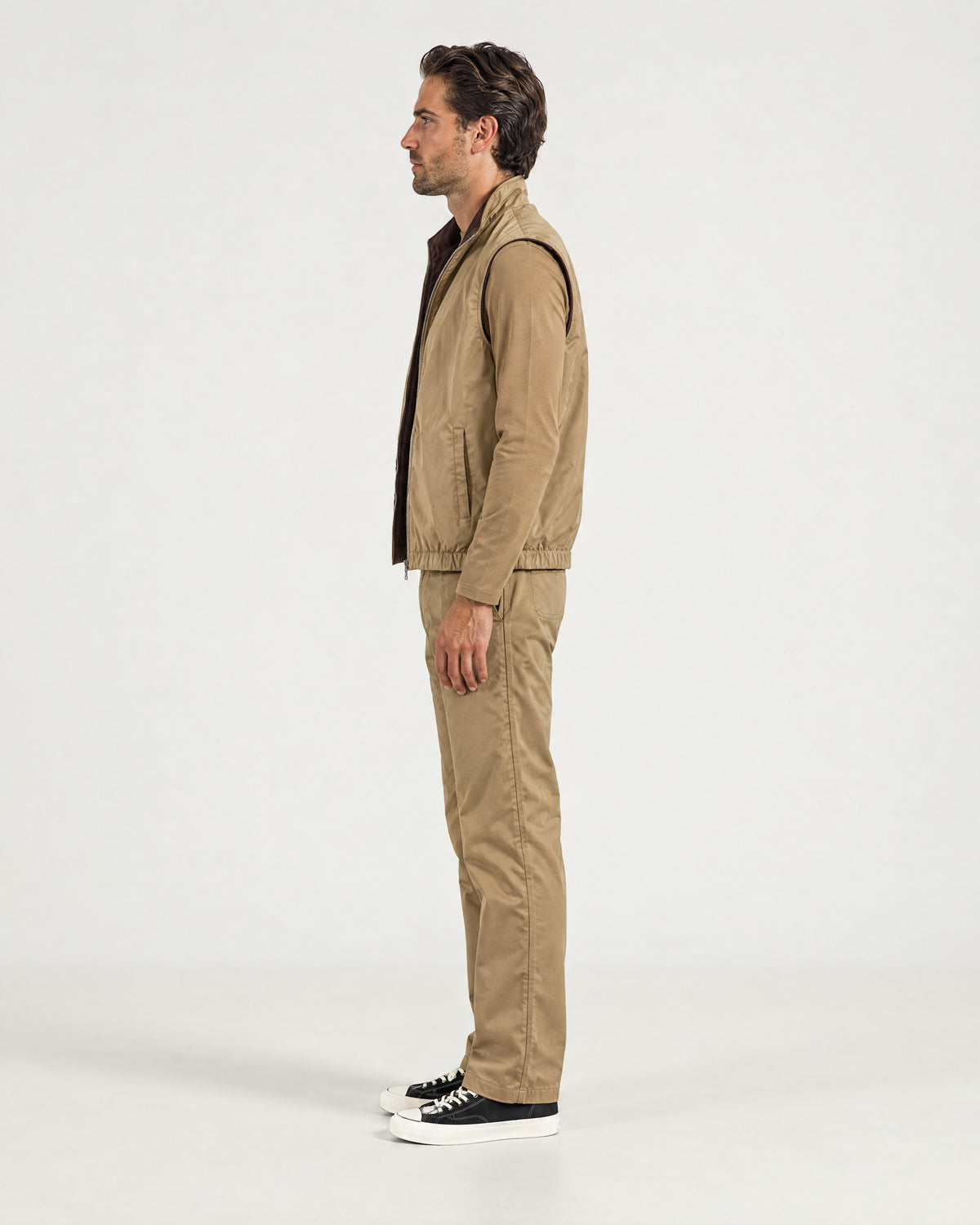 Romimi Reverso Set in Camel, side view, worn