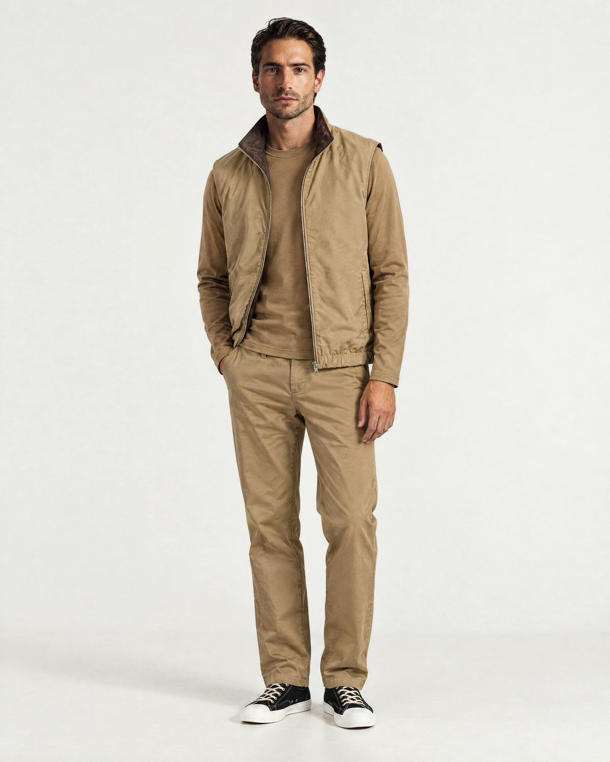 Romimi Reverso Set in Camel, worn