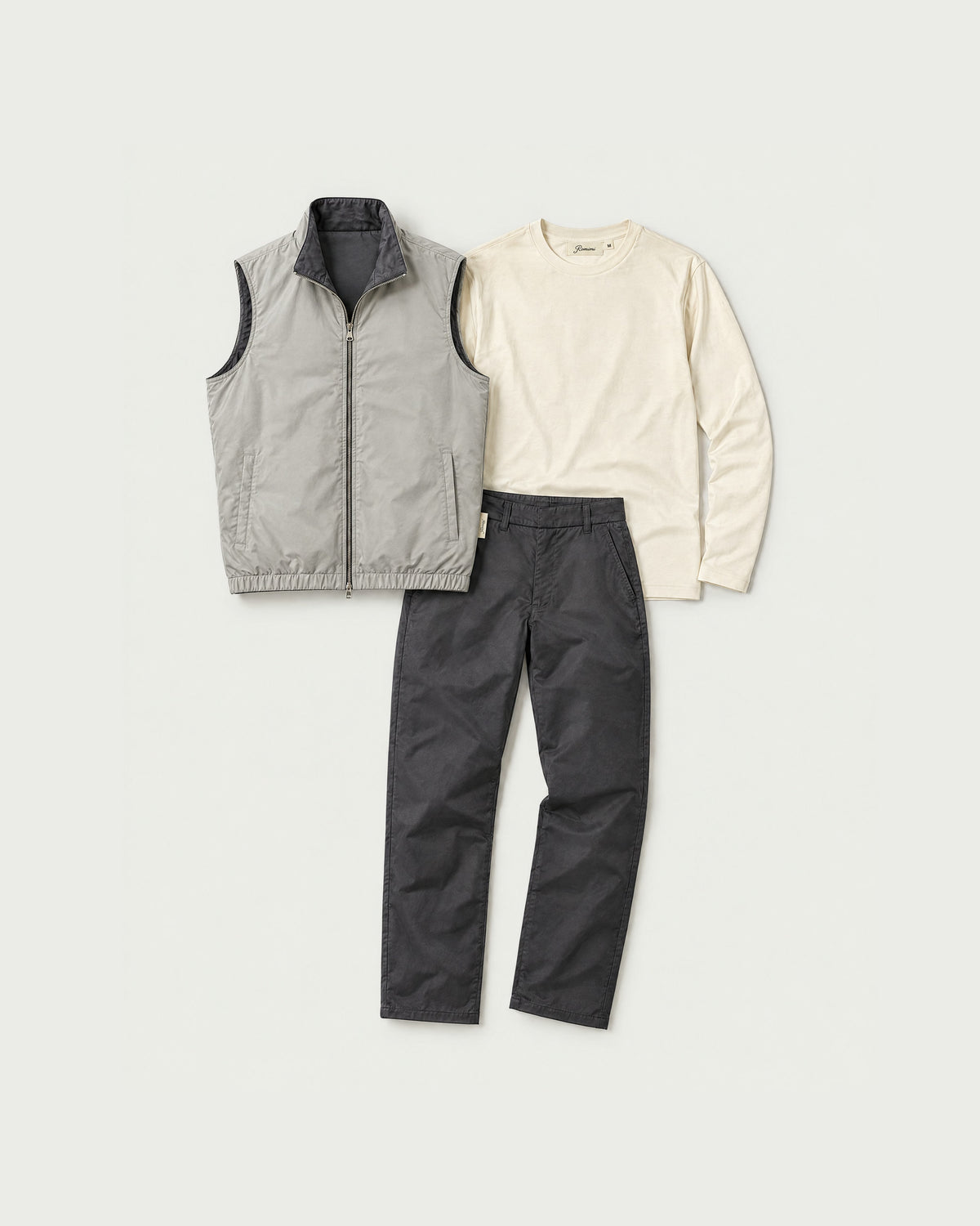 Romimi Reverso Set in Charcoal / Cream, reversible side