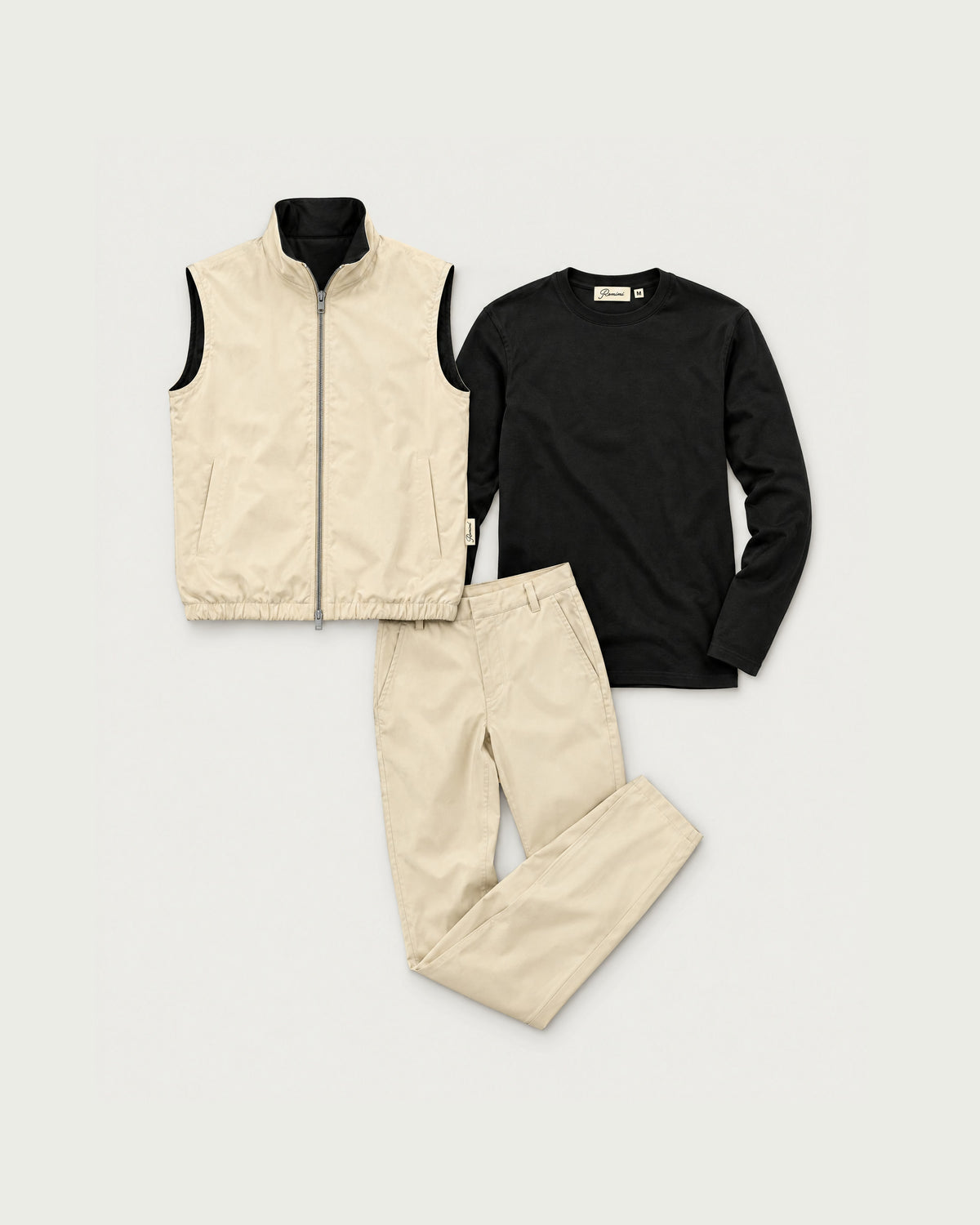 Romimi Reverso Set in Cream / Black, front view