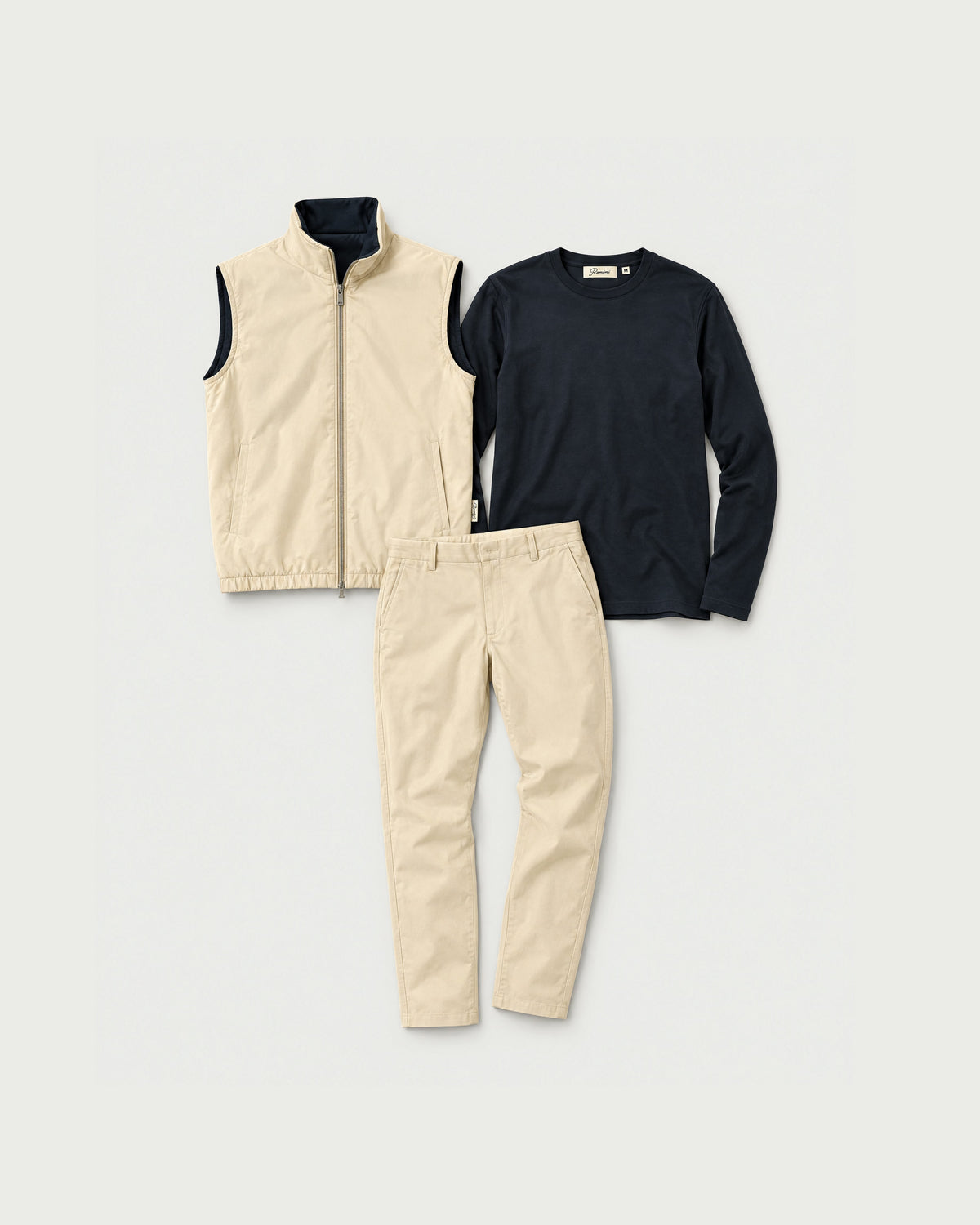 Romimi Reverso Set in Cream / Navy, front view