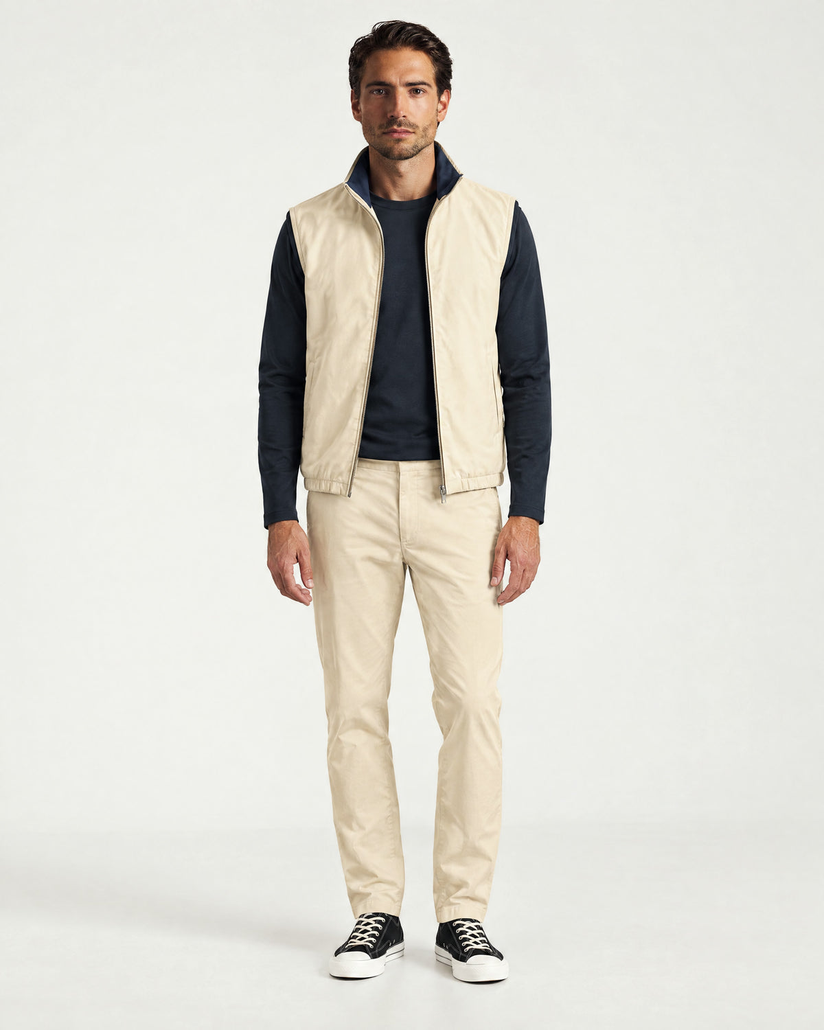 Romimi Reverso Set in Cream / Navy, worn