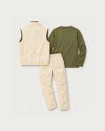 Romimi Reverso Set in Cream / Olive, back view