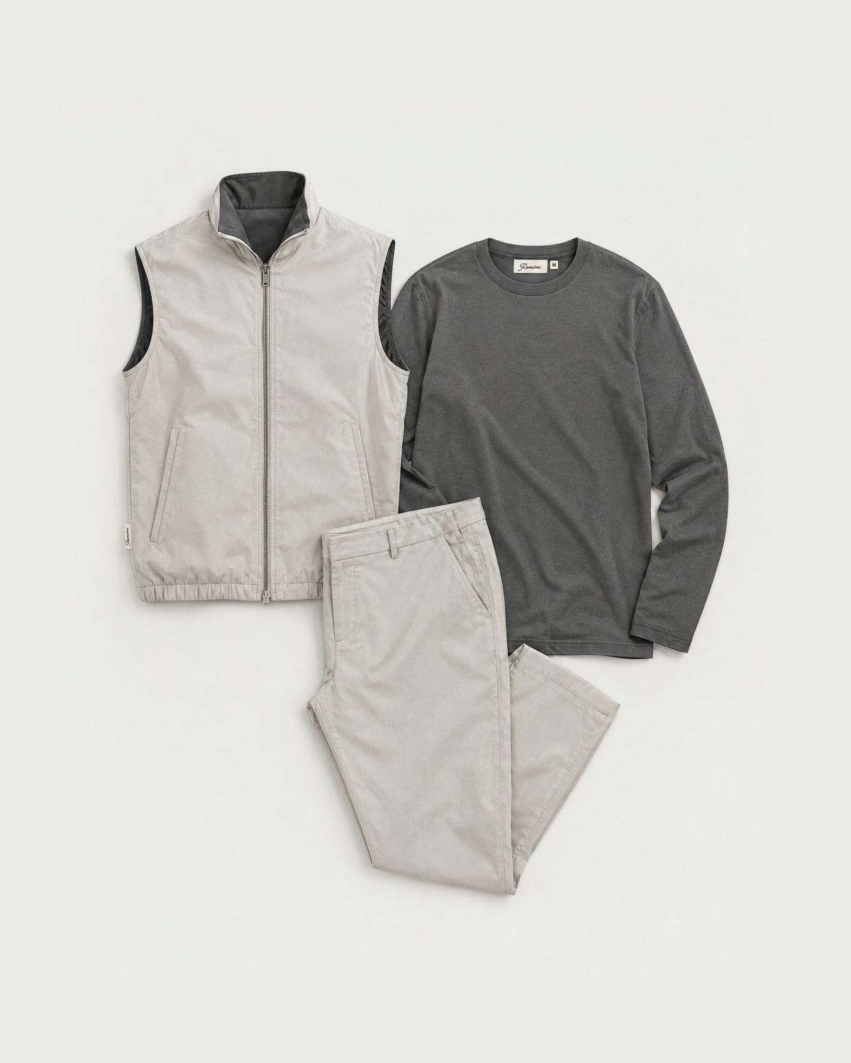 Romimi Reverso Set in Light Grey / Grey, front view