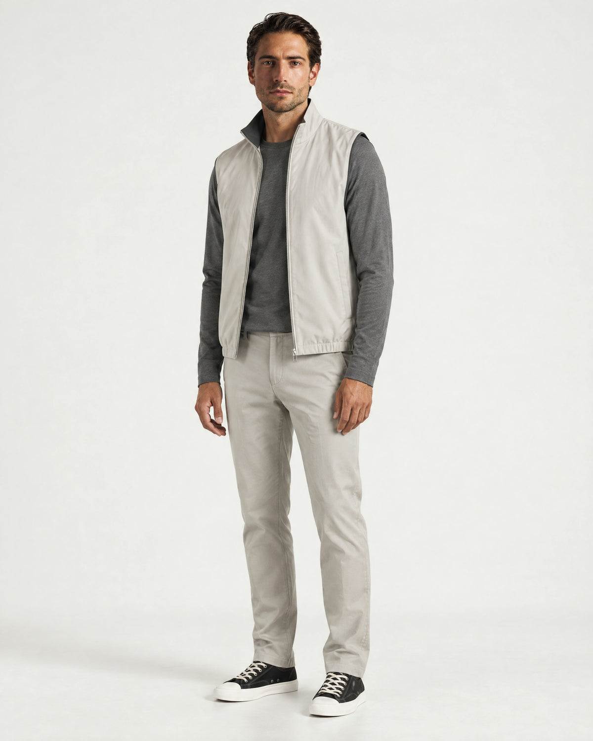 Romimi Reverso Set in Light Grey / Grey, worn