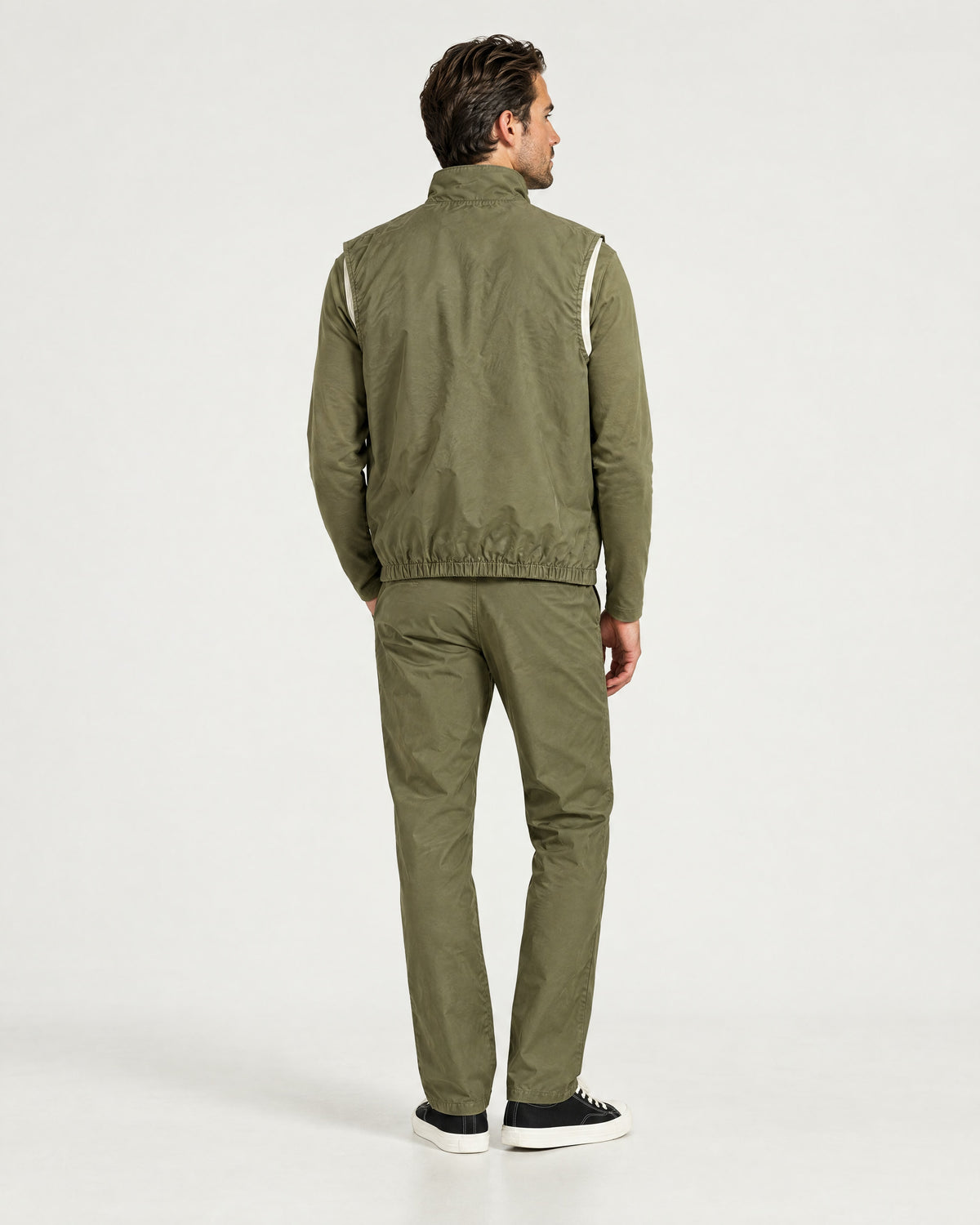 Romimi Reverso Set in Olive, back view, worn