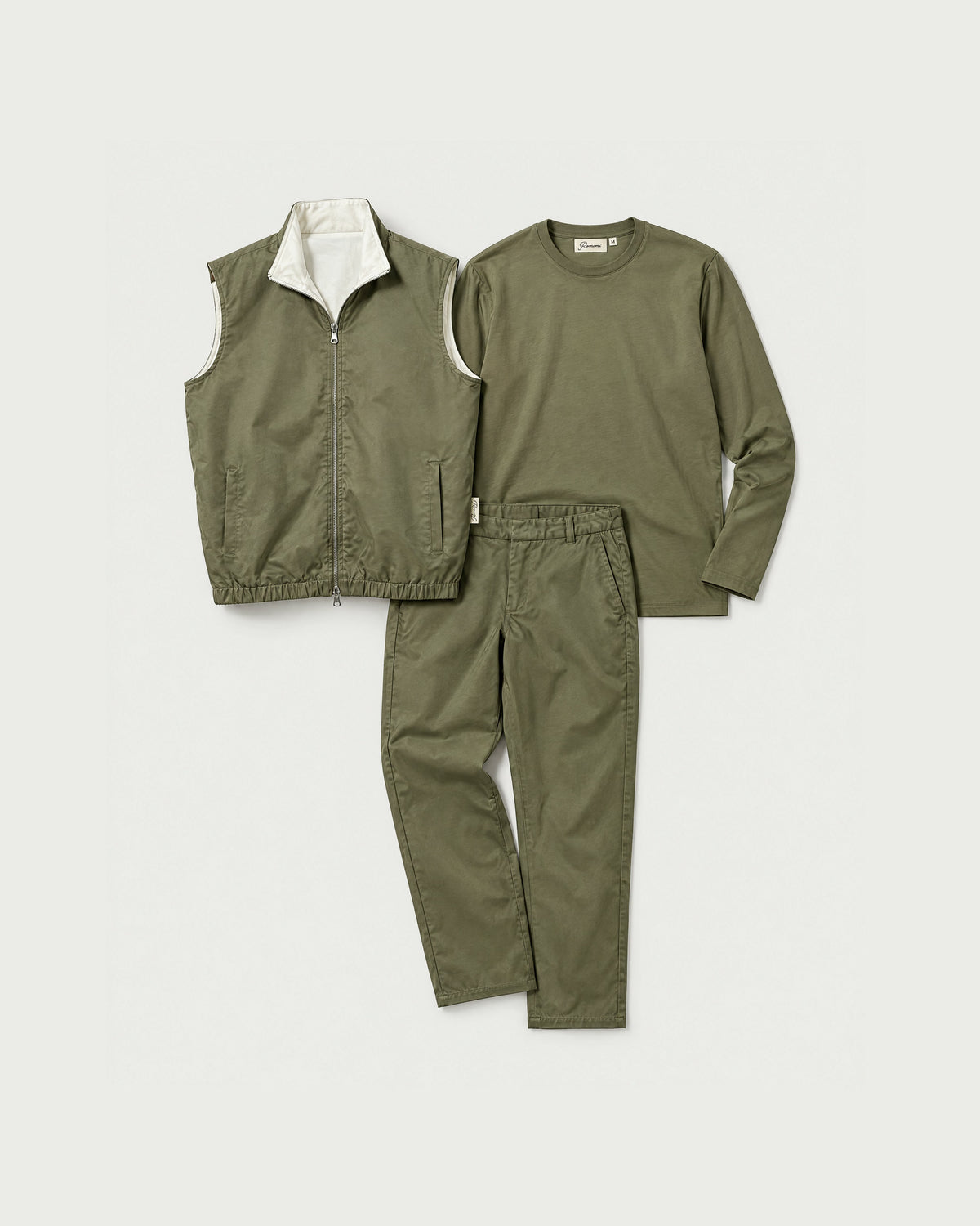Romimi Reverso Set in Olive, front view