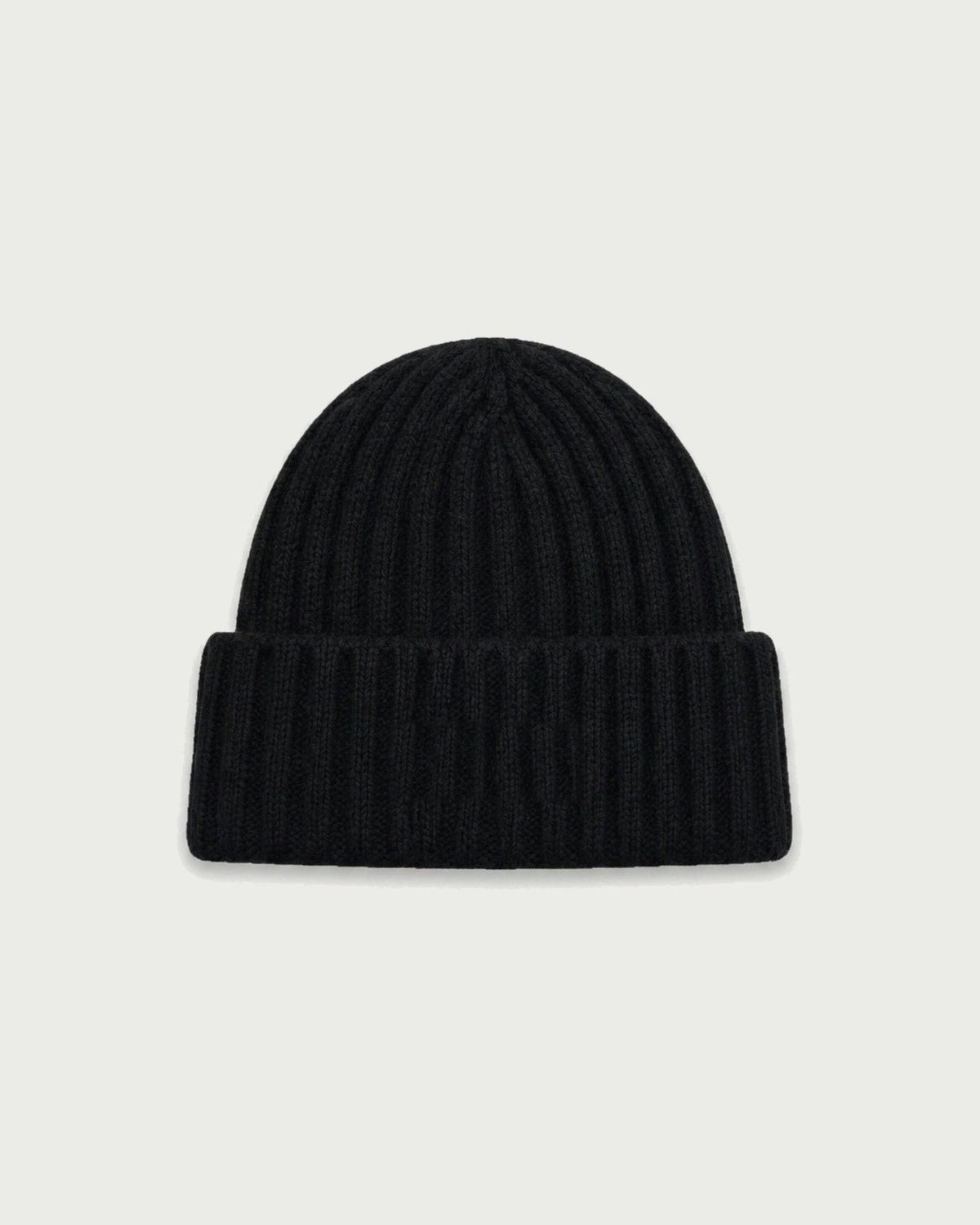 Romimi kids' rib-knit beanie in black, back view