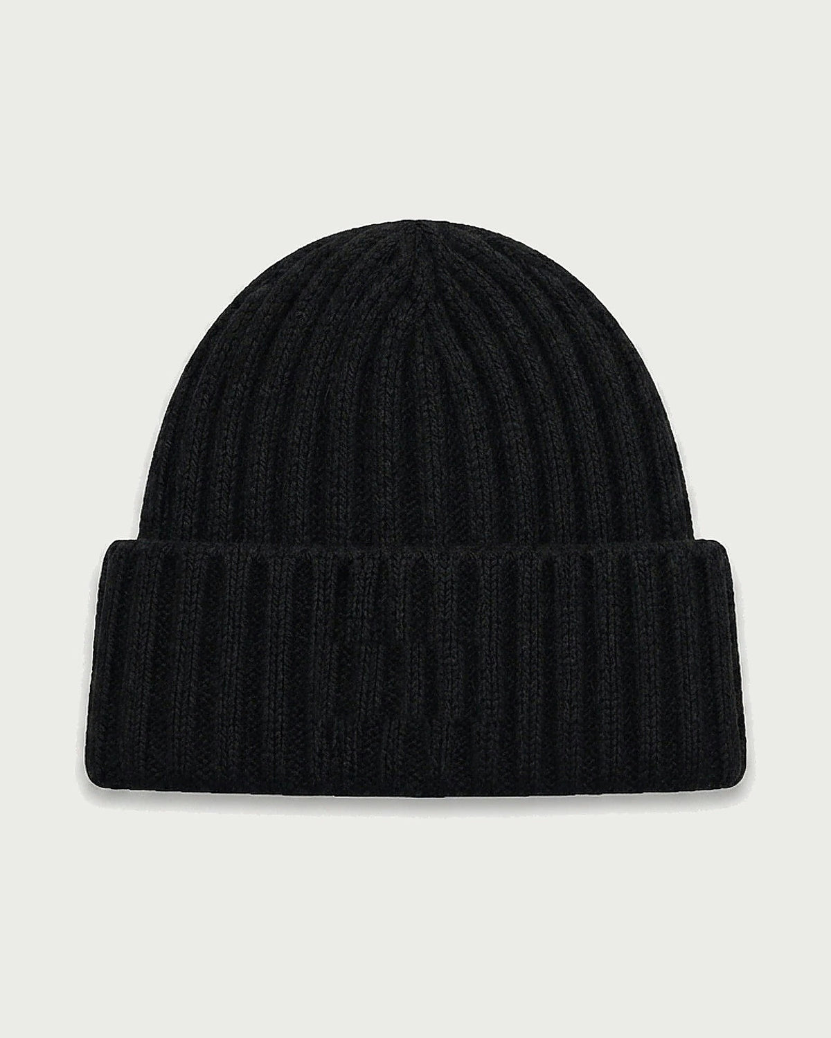 Romimi rib-knit beanie in black, back view