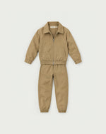 Romimi Slim Tech Suit for kids in Tan, front view