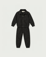 Romimi Slim Tech Suit for kids in Black, front view