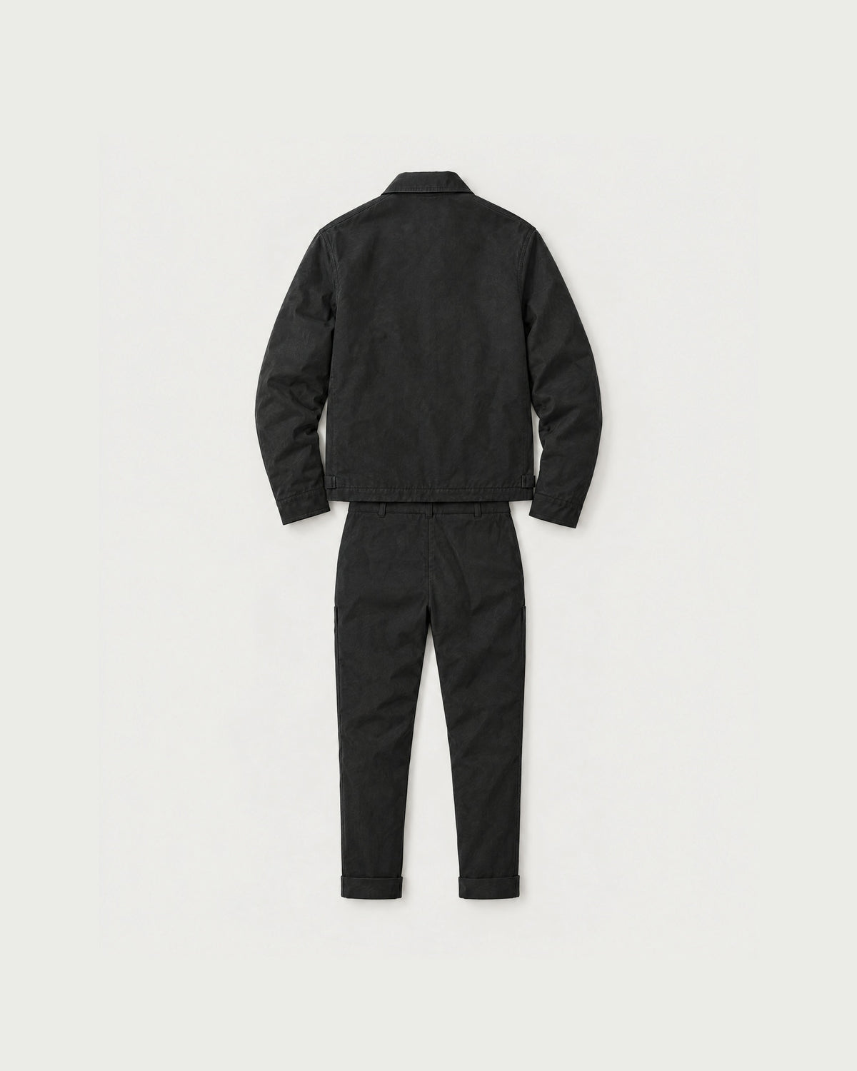 Romimi Slim Tech Suit in Black, back view