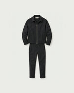 Romimi Slim Tech Suit in Black, front view
