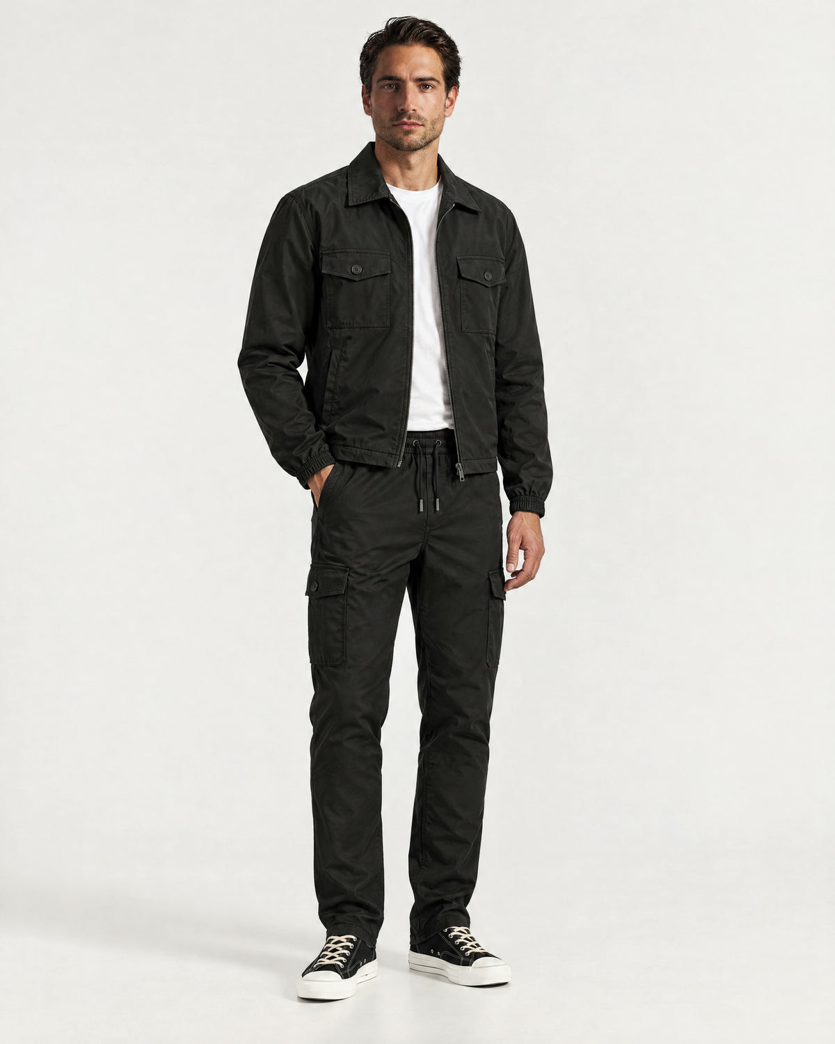 Romimi Tech Cargo Set in Black, worn