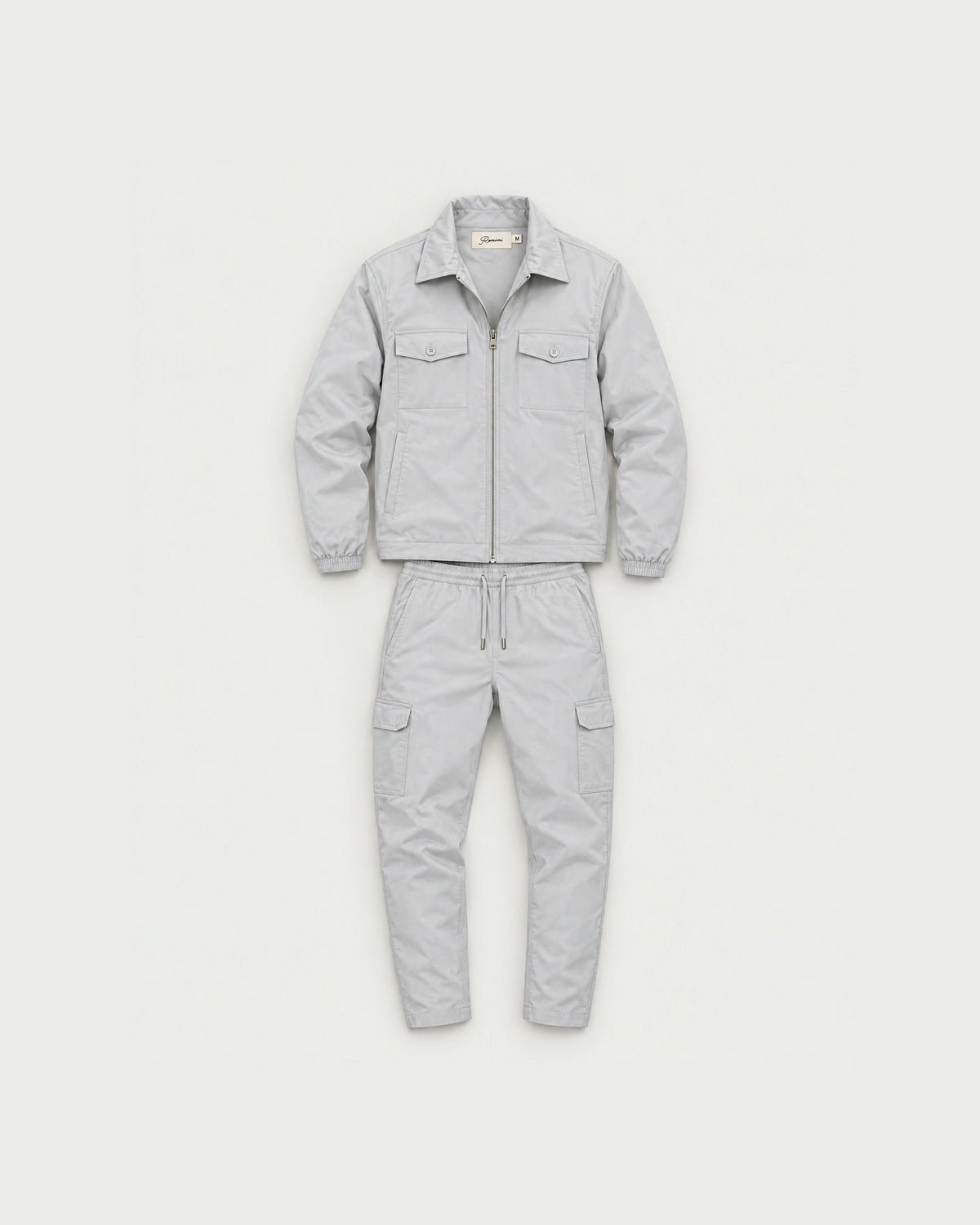 Romimi Tech Cargo Set in Off-White, front view