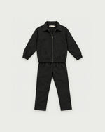 Romimi Tech Tracksuit for kids in Black, front view