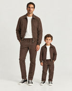 Romimi Tech Tracksuit for kids in Brown, father and son