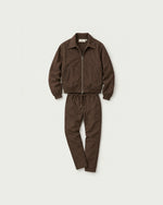 Romimi Tech Tracksuit in Brown, front view