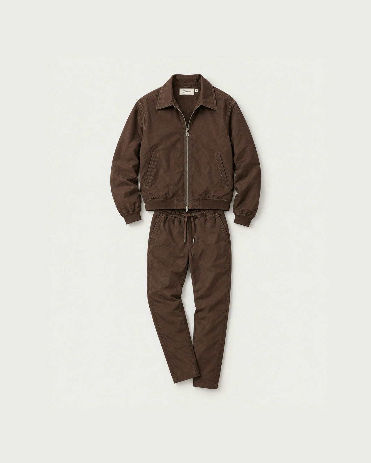 Romimi Tech Tracksuit in Brown, front view
