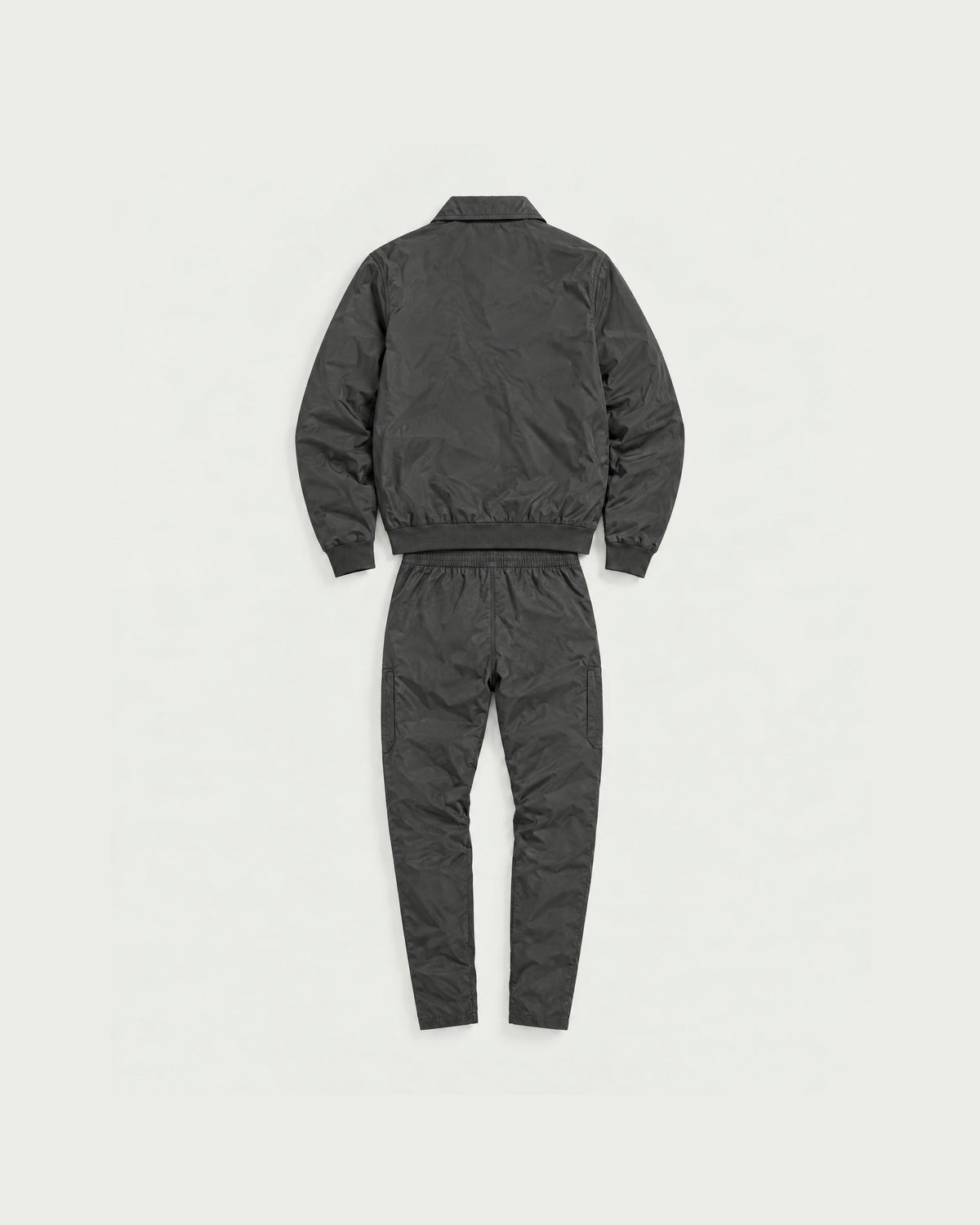 Romimi Tech Tracksuit in Charcoal, back view