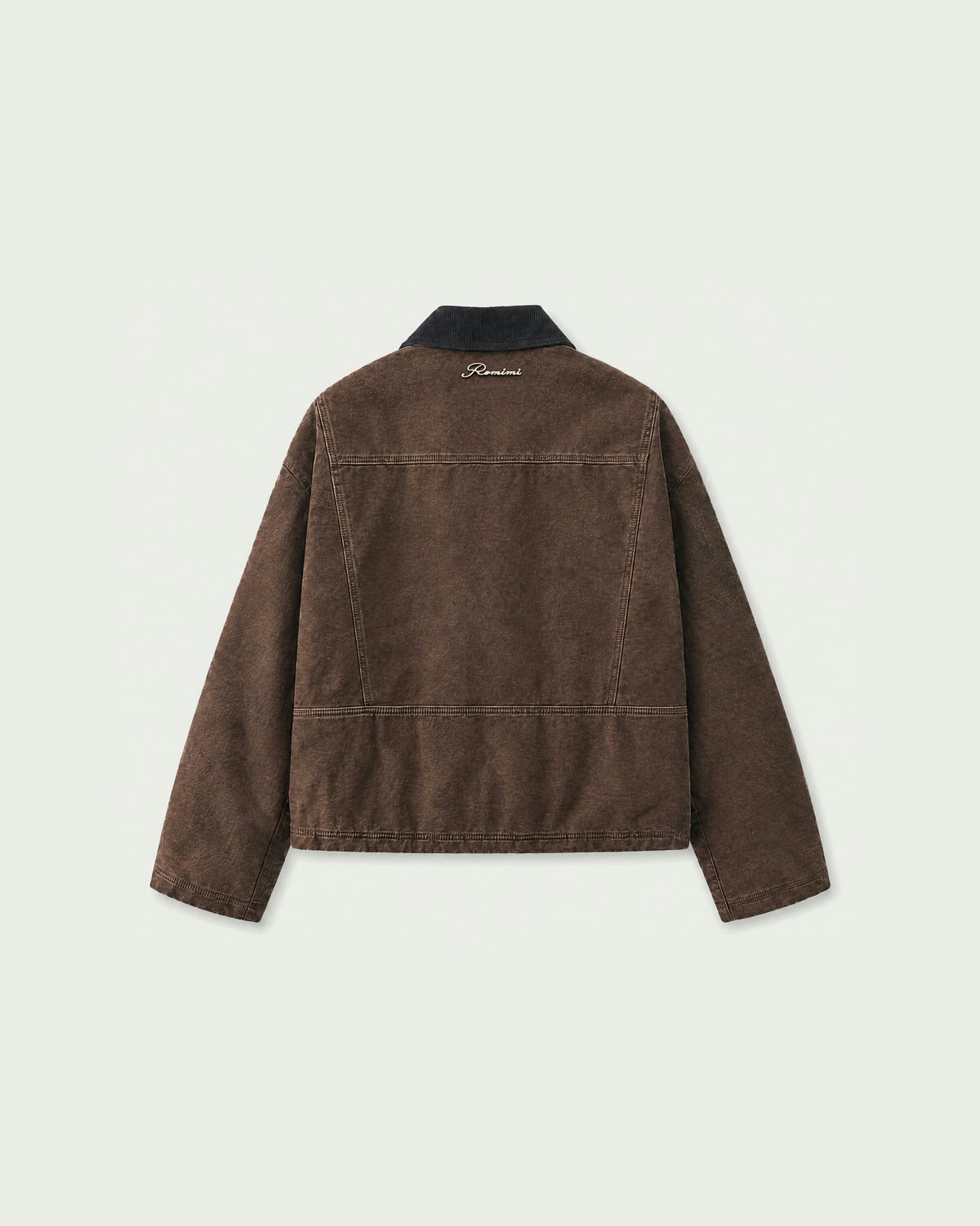 Romimi Trucker Jacket - Chocolat for kids, back view