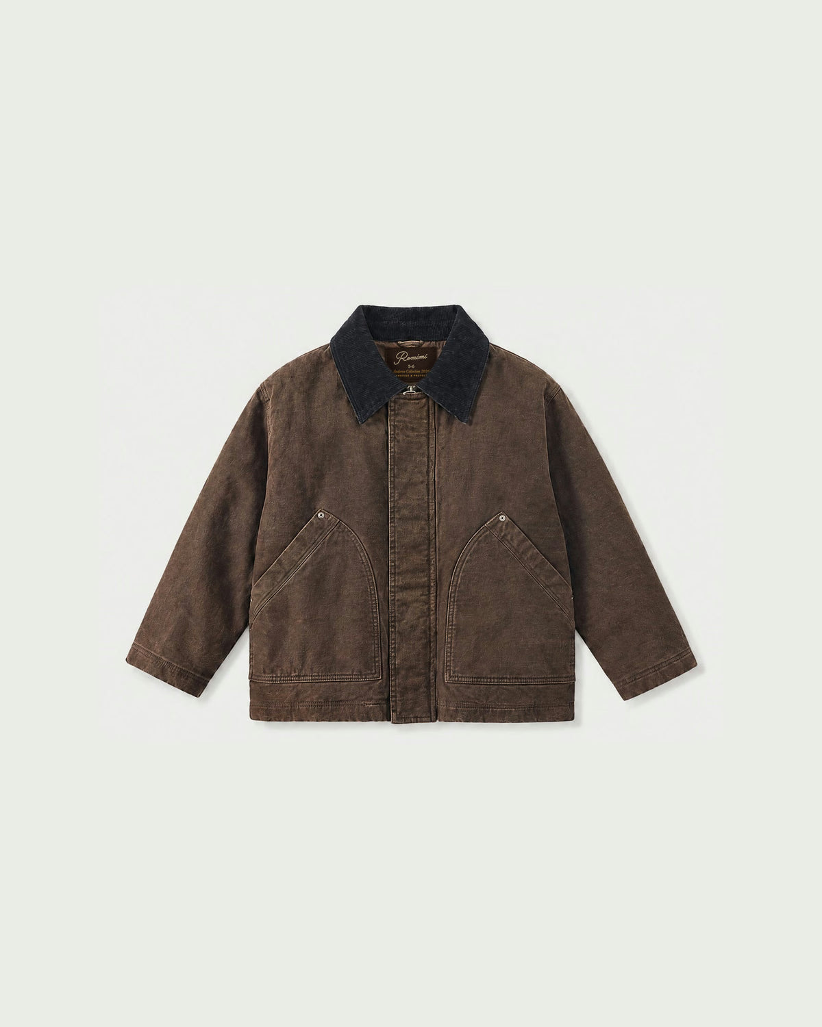 Romimi Trucker Jacket - Chocolat for kids, front view