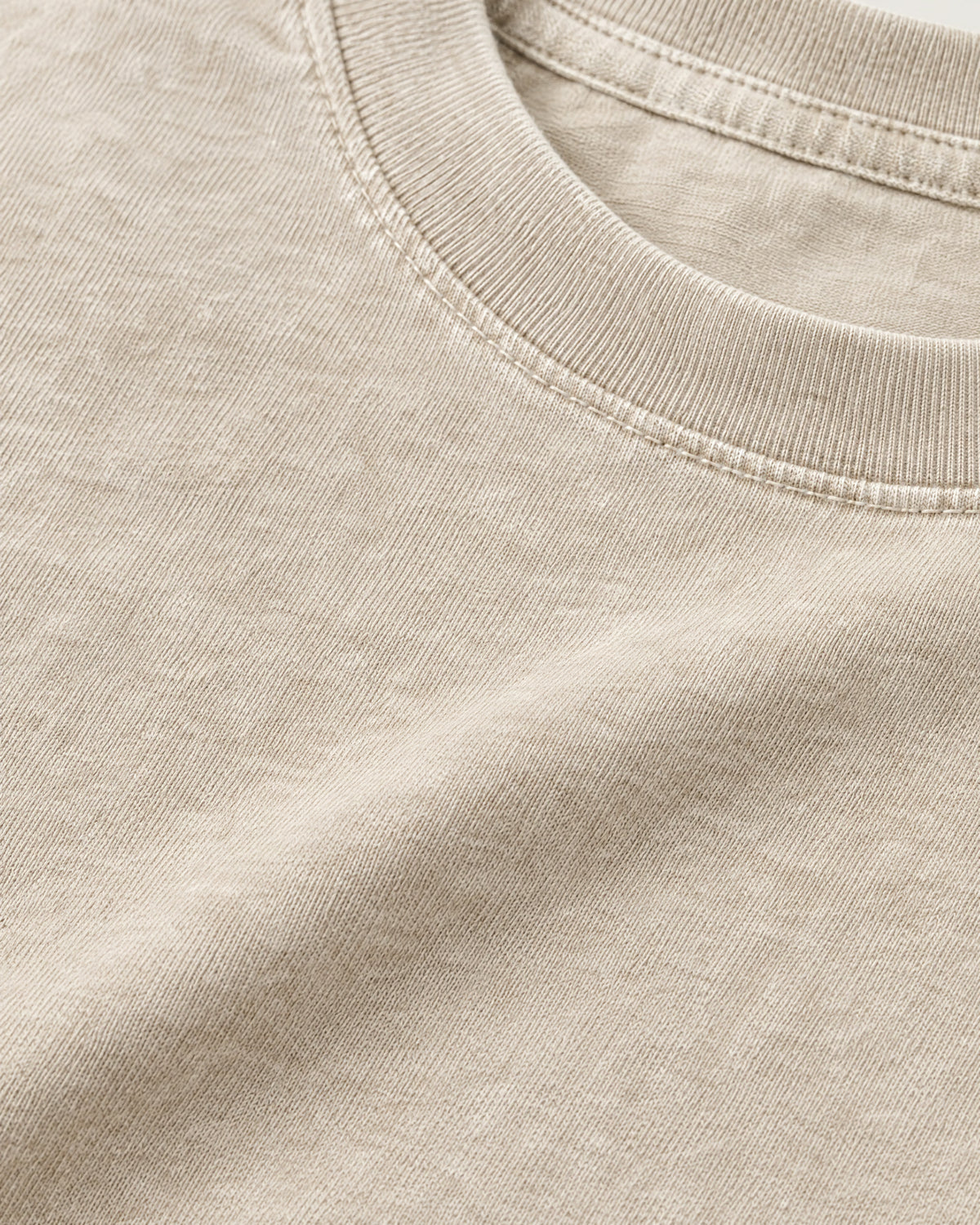 Romimi Washed Heavy Tee in Apricot, fabric close-up