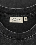 Romimi Washed Heavy Tee in Black, label close-up