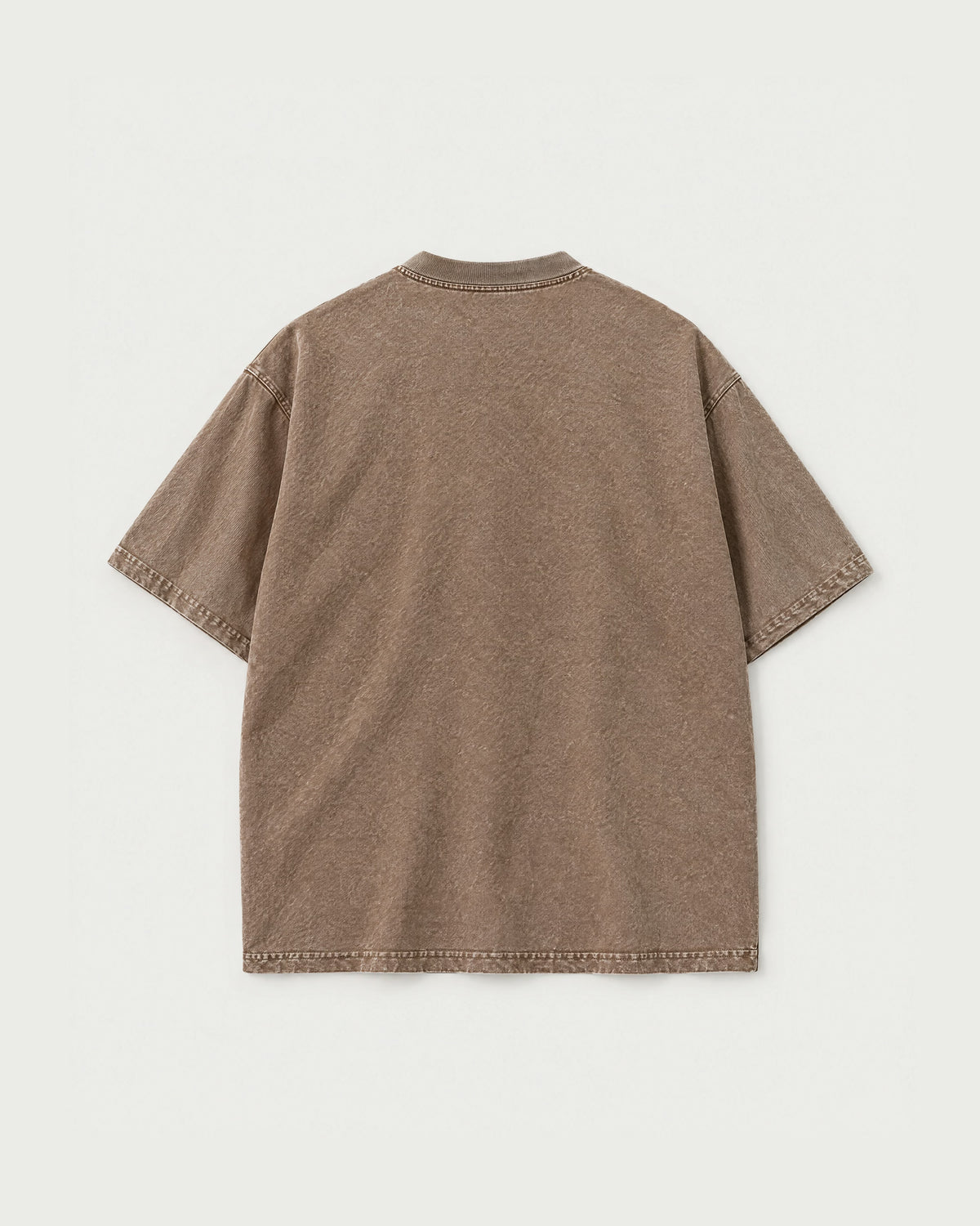 Romimi Washed Heavy Tee in Brown, back view