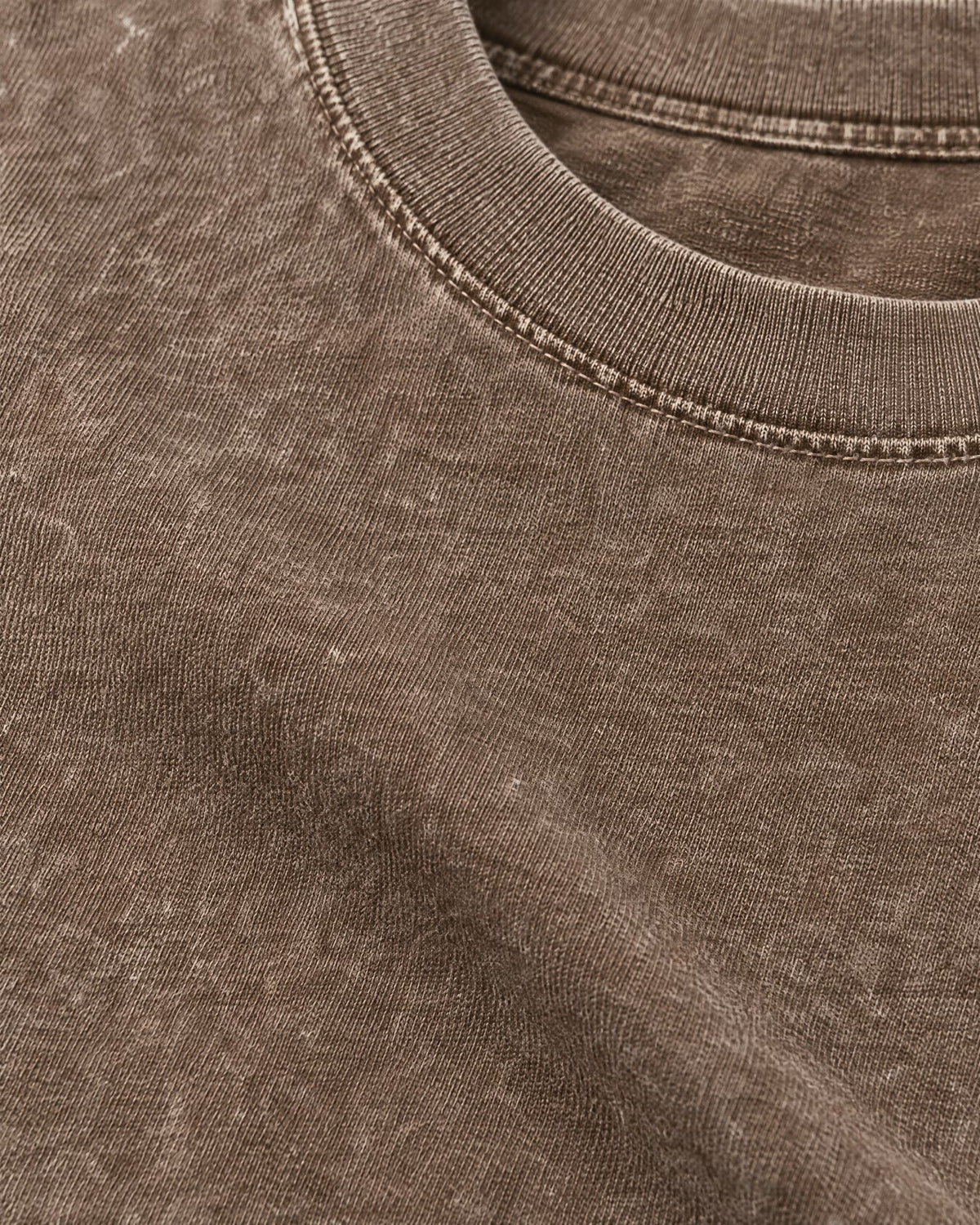 Romimi Washed Heavy Tee in Brown, fabric close-up