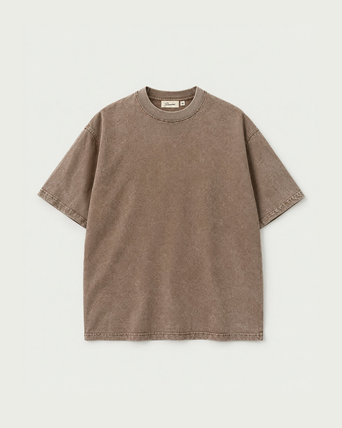 Romimi Washed Heavy Tee in Brown, front view